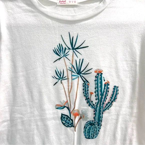 White Cactus Print Pajama Set - Picture 5 of 6